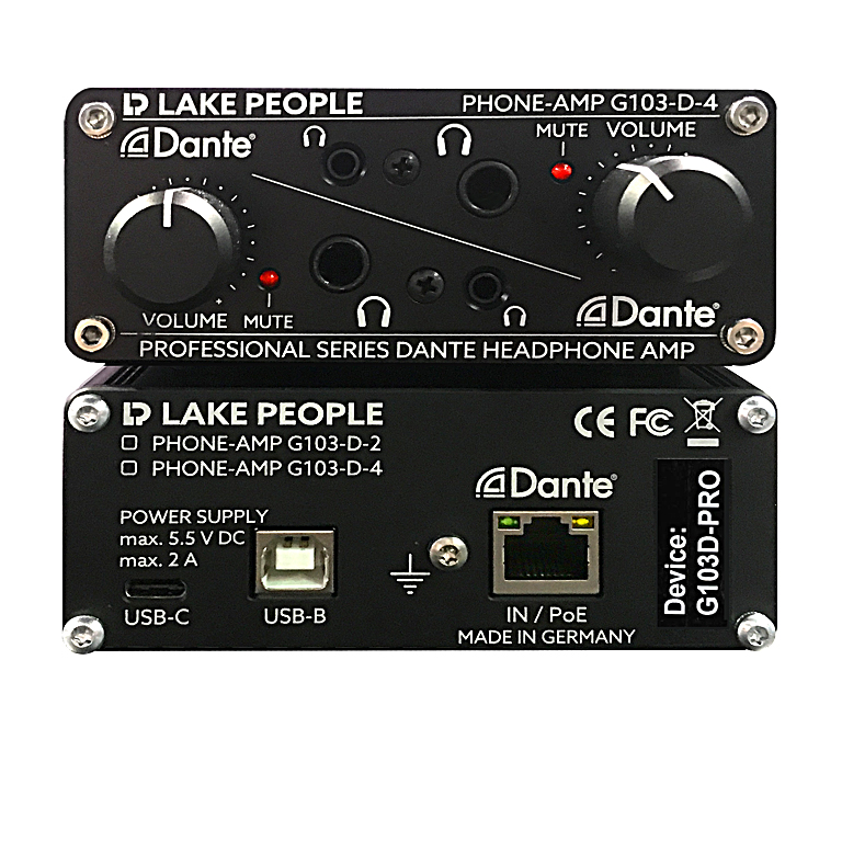 Lake People Launches G103-D-4 Dante-Enabled Headphone Amp