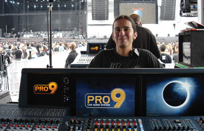 Evanescence FOH engineer Eddie Mapp with Midas PRO9