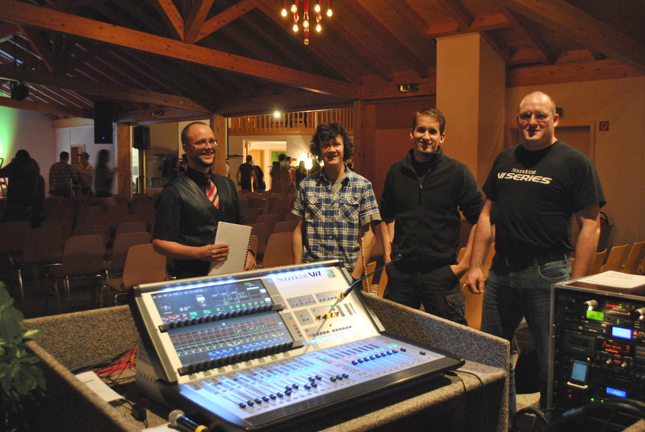 Micha Grimm and crew at Frutigen Free Church