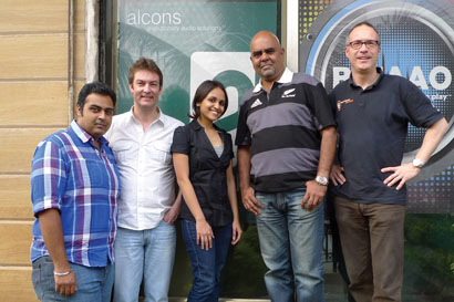 From left, Amesh Sharma, Jan-Paul Douma, Akshata Sirsikar, Dhaval Mastakar, Tom Back.