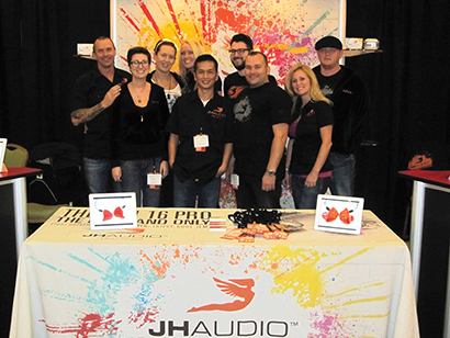 The JH Audio team includes, from left, Jerry Harvey, Jaime Harvey-Penrod, Brittany Harvey, Bradi Hanrahan, Noy Soudaly, Zac Penrod, Chris Morrison, Angie Sienkiewicz and Adam Roberts.