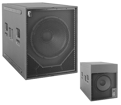 Alcons BC332 Compact Subwoofer, front and back view