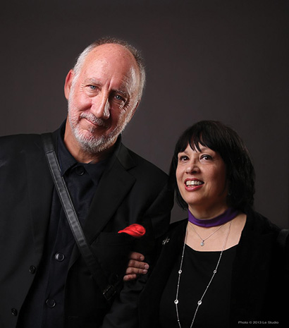 Pete Townshend, a longtime H.E.A.R. advocate, with H.E.A.R. co-founder/executive director Kathy Peck