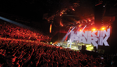 Adamson Systems gear has been used on recent tours for the band Linkin Park, pictured here.