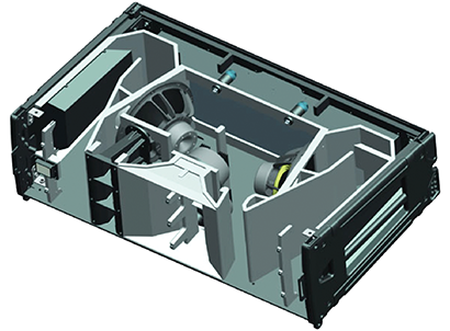 Fig. 1: MLA cabinet cutaway shows the horn loading of the various drivers.