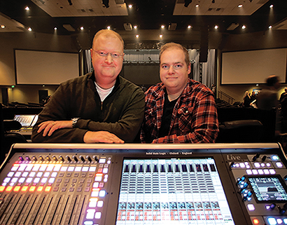 Ben Mankin and Lee Fields of Mankin Media with the SSL Live console.