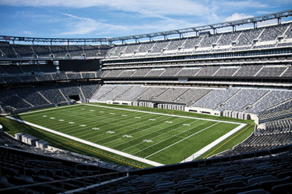 Site of the 2014 Super Bowl, the 82,500-capacity MetLife Stadium (East Rutherford, NJ) is shown here prior to its special accouterments added for the big game. Photo Courtesy Section215