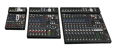 New models in Peavey Electronics’ PV line of non-powered mixers include the PV 6, PV 6 BT, PV 10 BT and PV 14 BT consoles.