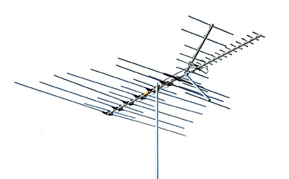 Antennas such as this Channel Master CM-3679 create a directional pickup pattern by adjusting the number, length and spacing of elements.