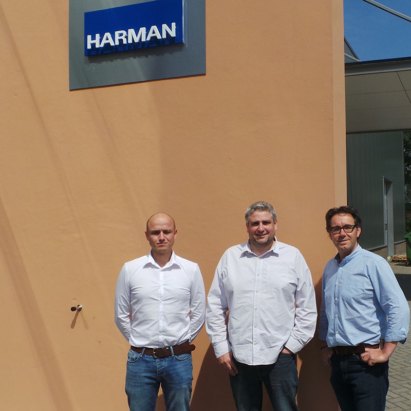 Pictured here, from left, are Thijs Dullaart, Audio XL; Nick Screen, Duran Audio; William van Druten, Audio XL.