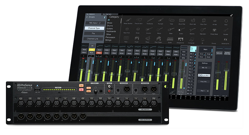 PreSonus RM16AI with large touch screen