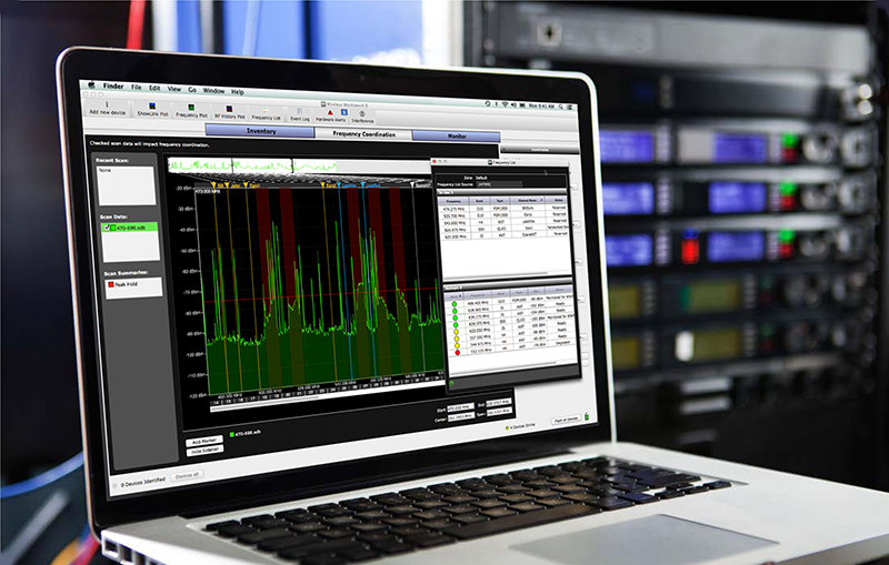 Programs such as Shure’s Wireless Workbench (available for Mac and PC) can ease the task of managing multiple RF channels.