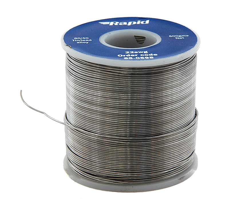 A roll of "60/40" (tin/lead alloy) solder