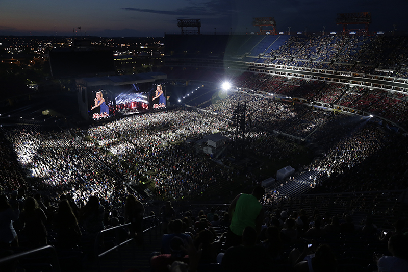 The Band Perry performs at Nashville’s LP Field during the 2015 CMA Music Festival