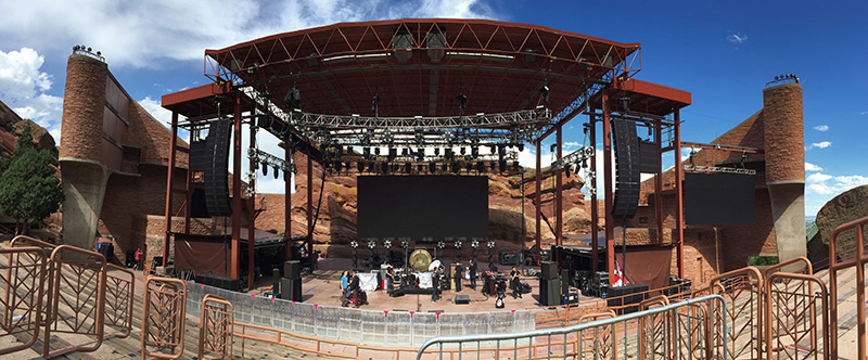 The L-Acoustics K2 rig proved just right at Red Rocks. Photo by Jon Winkler