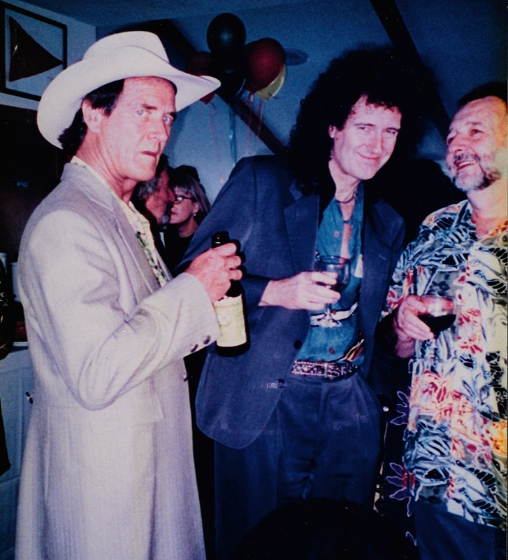 Chris, Queen guitarist Brian May and Gerry Stickells