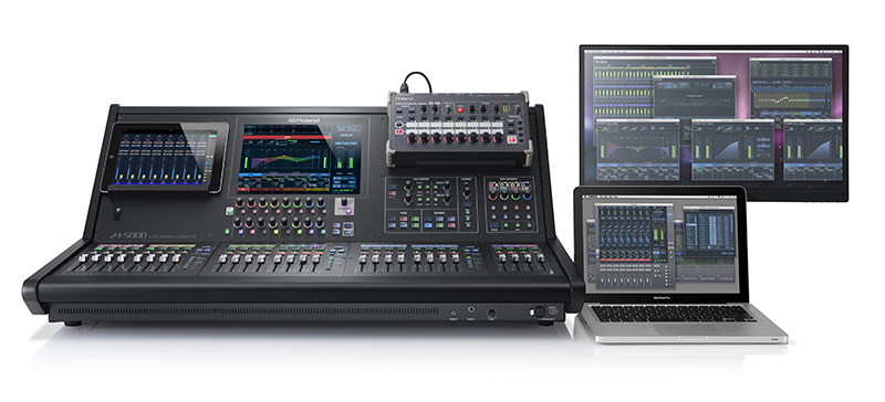 The Roland M-5000 Digital Console offers numerous options for remote operations.