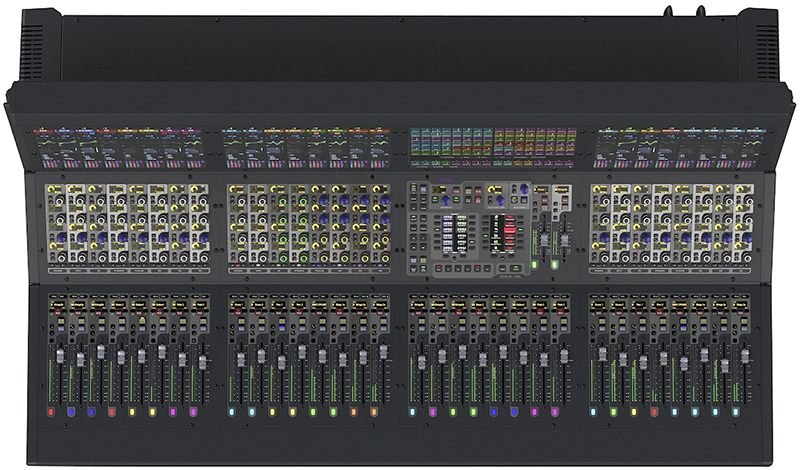 Top view of the control surface for Avid's VENUE S6L console