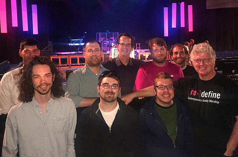 The tech team at St. Luke's United Methodist Church in Orlando, FL. The auther is third from left.