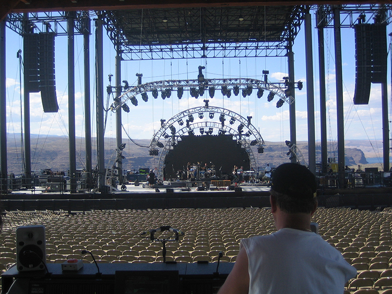 Michael Educate on his first outing as a system tech for a 2005 Loggins and Messina Tour