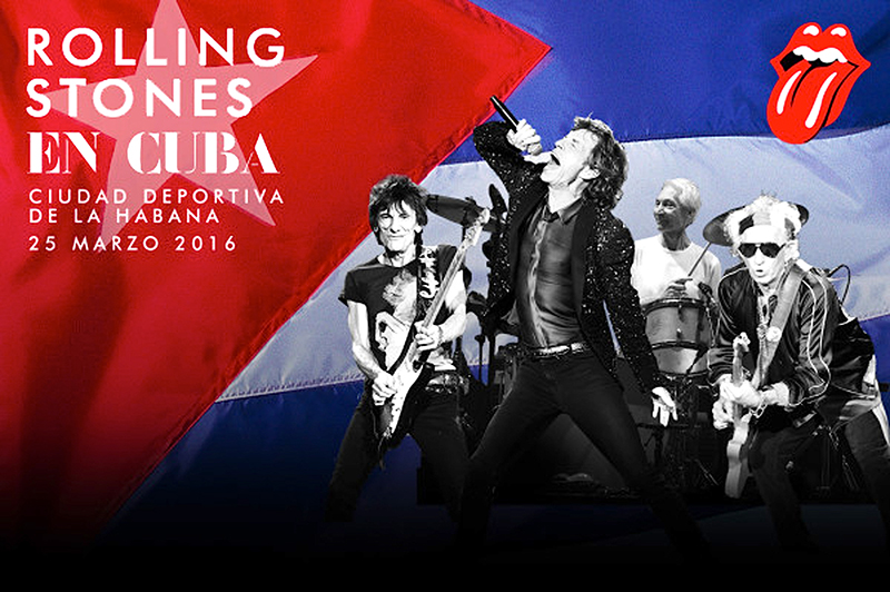 Poster advertising Rolling Stones concert in Havana, Cuba