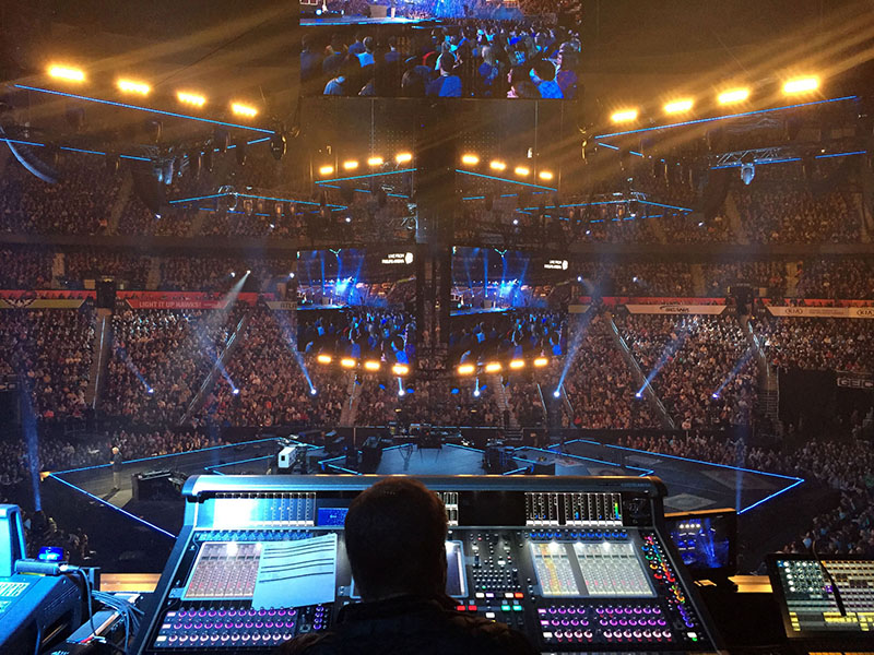 The DiGiCo SD7 console providing the house mix at Atlanta’s Philips Arena for Passion 2016