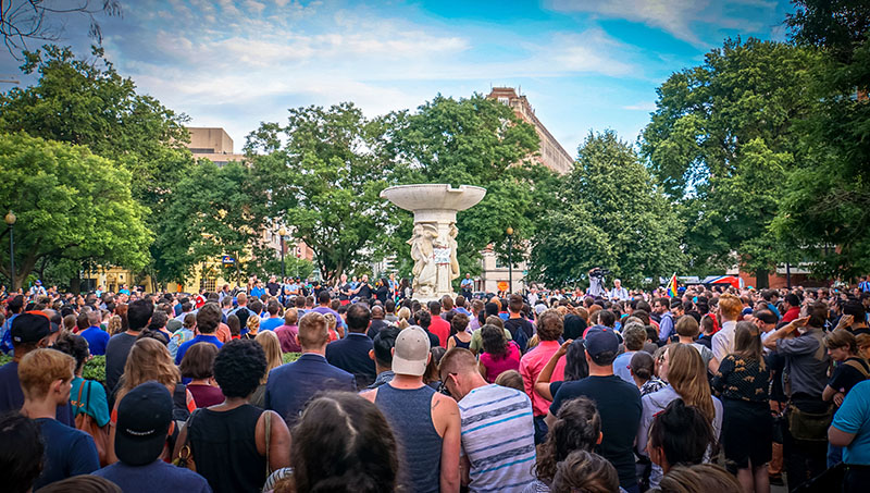 Washington DC was among the cities that organized vigils in support of the victims of the 2016 Orlando nightclub shooting. Photo by Ted Eytan