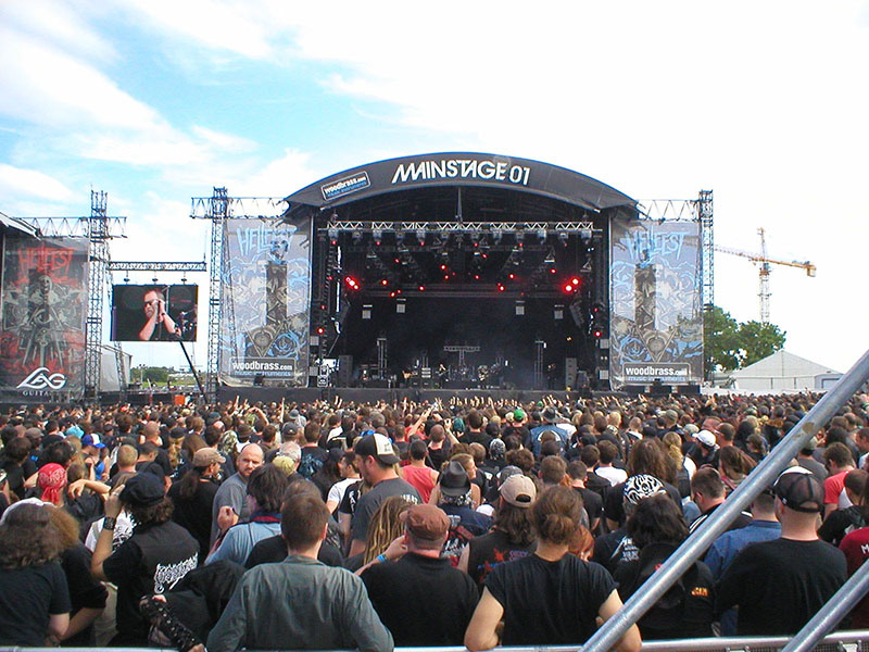 The author’s FOH view mixing Blue Oyster Cult at Hellfest in Clisson, France. Festival coordination can be tricky enough, but even more so overseas.