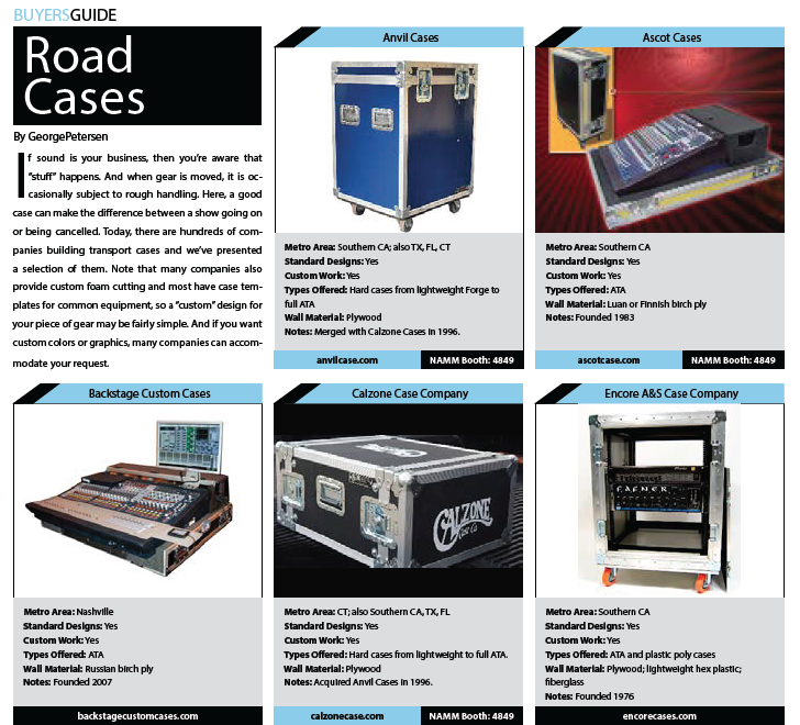 FOH Jan 2017 Buyers Guide - Road Cases