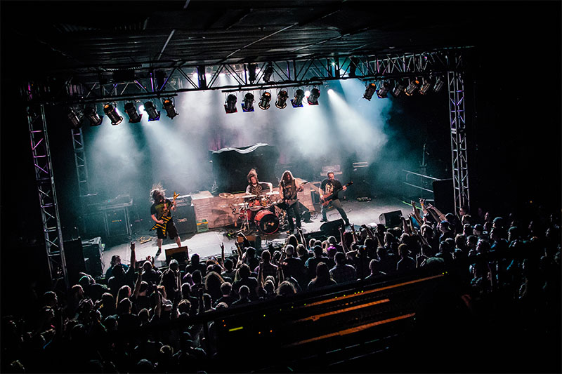 Boise rockers Ripchain lay down some serious shred on the Knitting Factory Concert House stage. Photo by Katarzyna Cepek