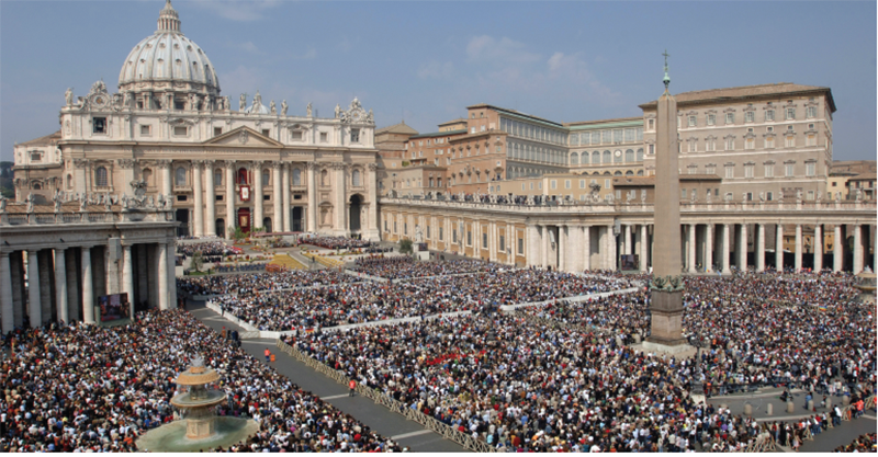 Your needs are probably somewhat more modest than this service in front of St. Peter’s Basilica in Vatican City, but large or small, every church needs to decide how to provide audio for seasonal events.