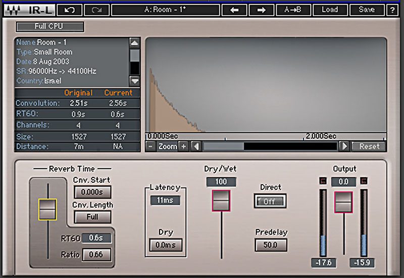 Fig. 1: Waves IR-L convolution reverb