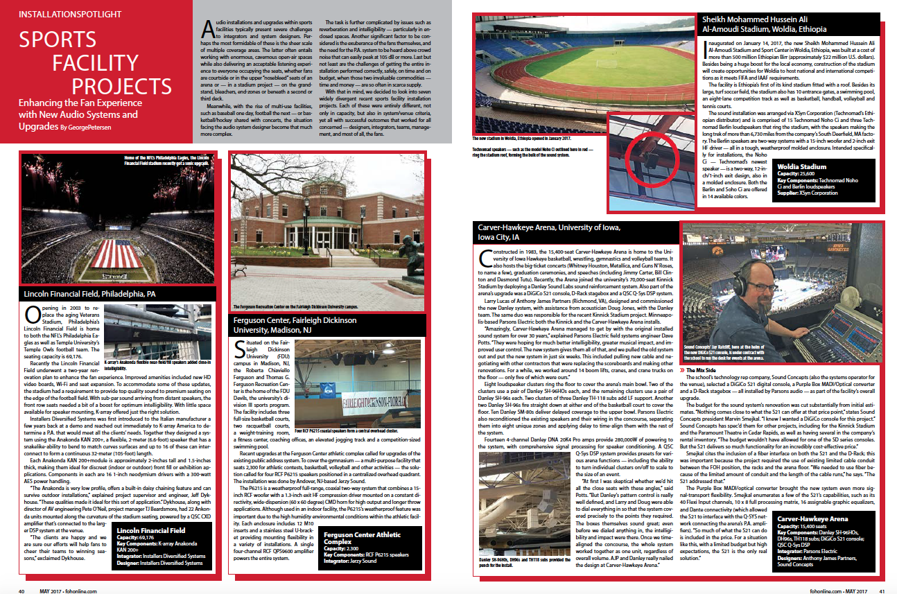 FOH May 2017 Sports Facility Projects Feature