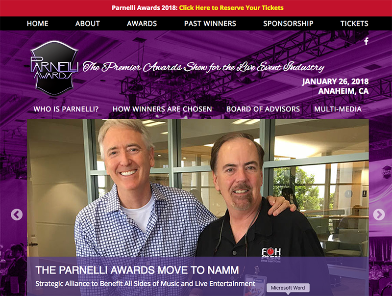 For more details on the alliance between NAMM/Joe Lamond and Parnelli Awards executive producer Terry Lowe, go to parnelliawards.com.