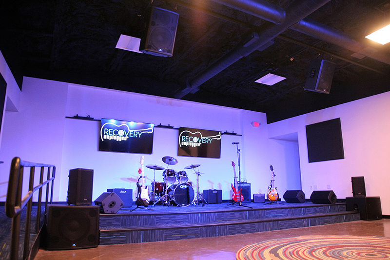 Despite the venue’s size, the stage is large and wide.