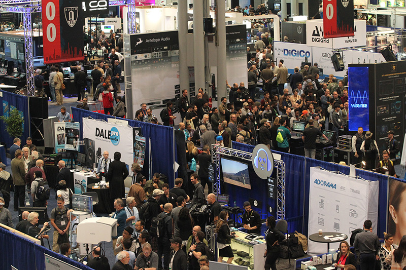 With 15,590 registrants, the show floor was packed throughout the three days of technology exhibits. Photo courtesy AES