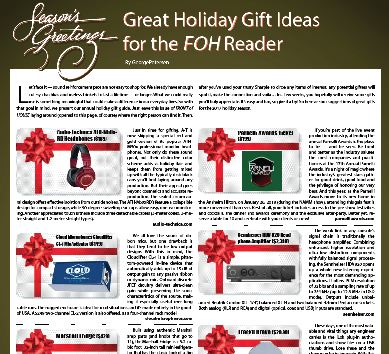 Great Holiday Gift Ideas for the FOH Reader