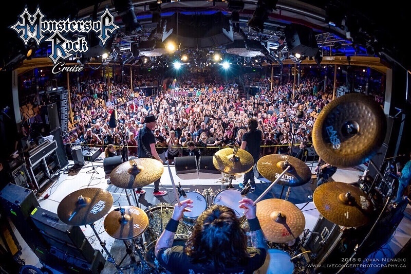 Great White holding court in Monsters of Rock Cruise’s Studio B venue, reinforced with Loud and Clear’s L-Acoustics Kara system