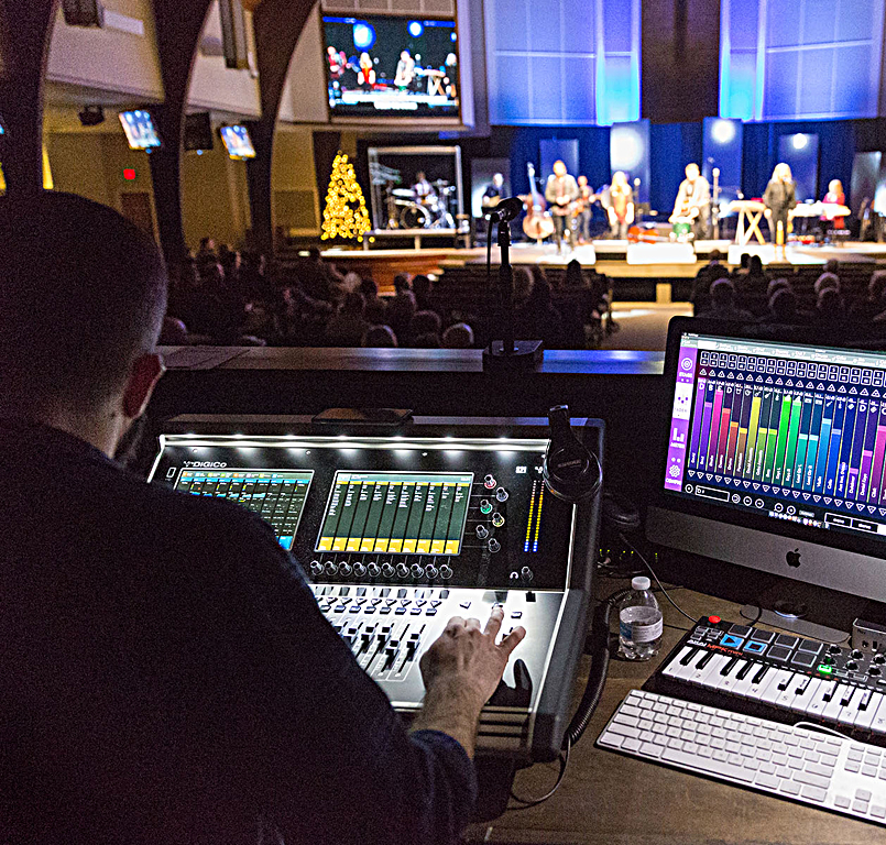 Willowbrook minister of production Chris Olson running FOH and monitor mixes via the church’s new DiGiCo S21/KLANG:fabrik combination