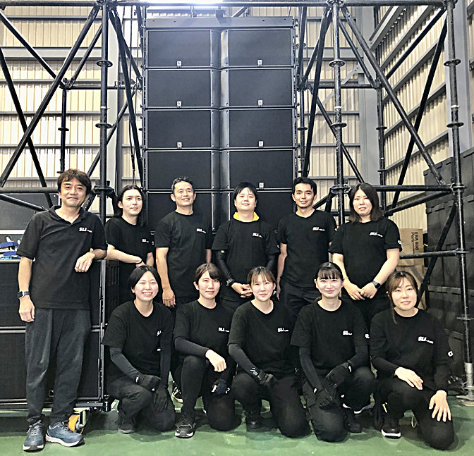 SLI received official Rental Agent status after acquisition of K2 from L-Acoustics Certified Provider, Bestec Audio. Mr. Akito Kato standing in the back row, third from left, and his team at SLI.