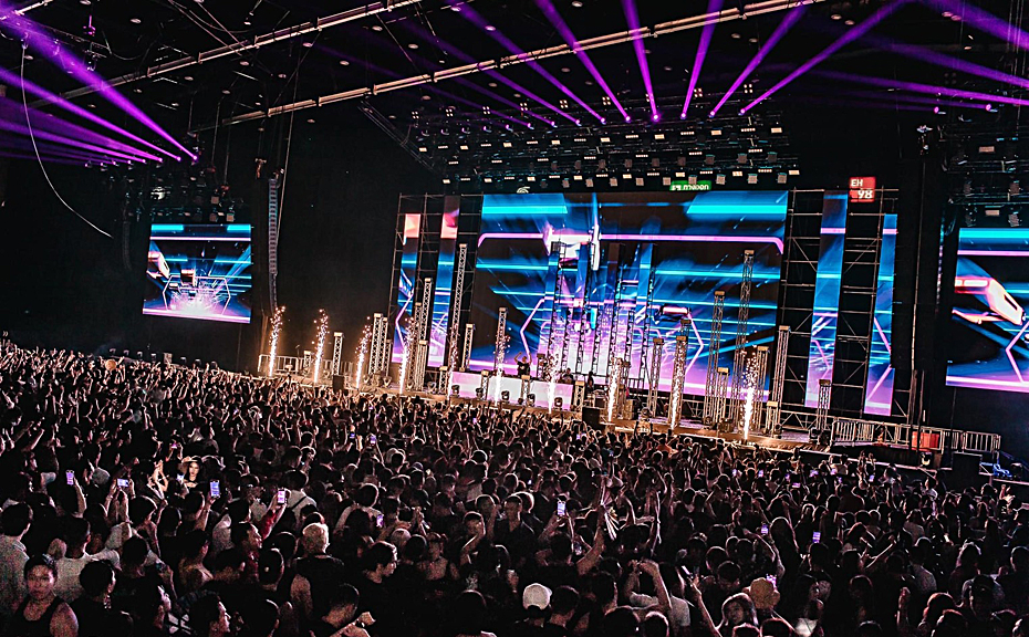 One Systems Global Production designed and deployed a powerful L-Acoustics K Series system for 10,000 in massive exhibition hall. Photo: Together Festival