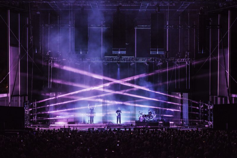 alt-J performing the world’s first live 360° sound experience at Forest Hills Stadium in Queens, New York Photo by Drew Gurian