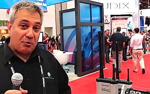 Mark Boyadjian Product Applications Manager at Neutrik USA at Winter NAMM 2016 offers this tour of Xirium PRO — the new system for sending two channels of analog/AES/Dante audio wirelessly up to one mile using an easy to set up system of rugged, RF-solid transmitter, receiver and repeater units that are ideal for FOH to stage signal runs, sends to delay towers, etc — all with low latency 5 GHz transmissions.