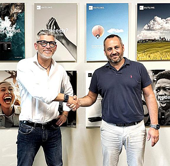 Audio Link's Federico Bianchi and Outline sales director Fernando Rey Mendez