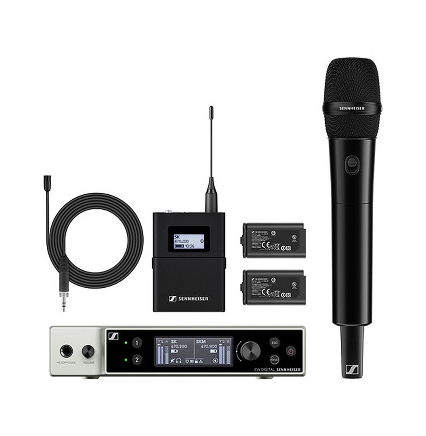 Sennheiser's 2-channel EW-DX systems are available in dual-bodypack, dual-handheld or combo handheld and bodypack versions