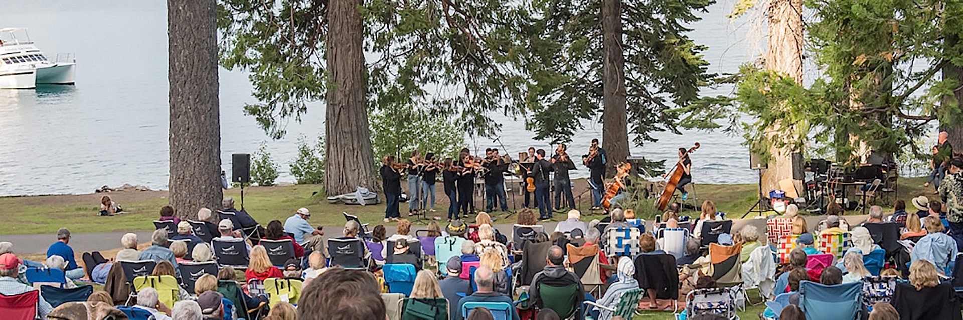 The festival is set against a picturesque lakeside background